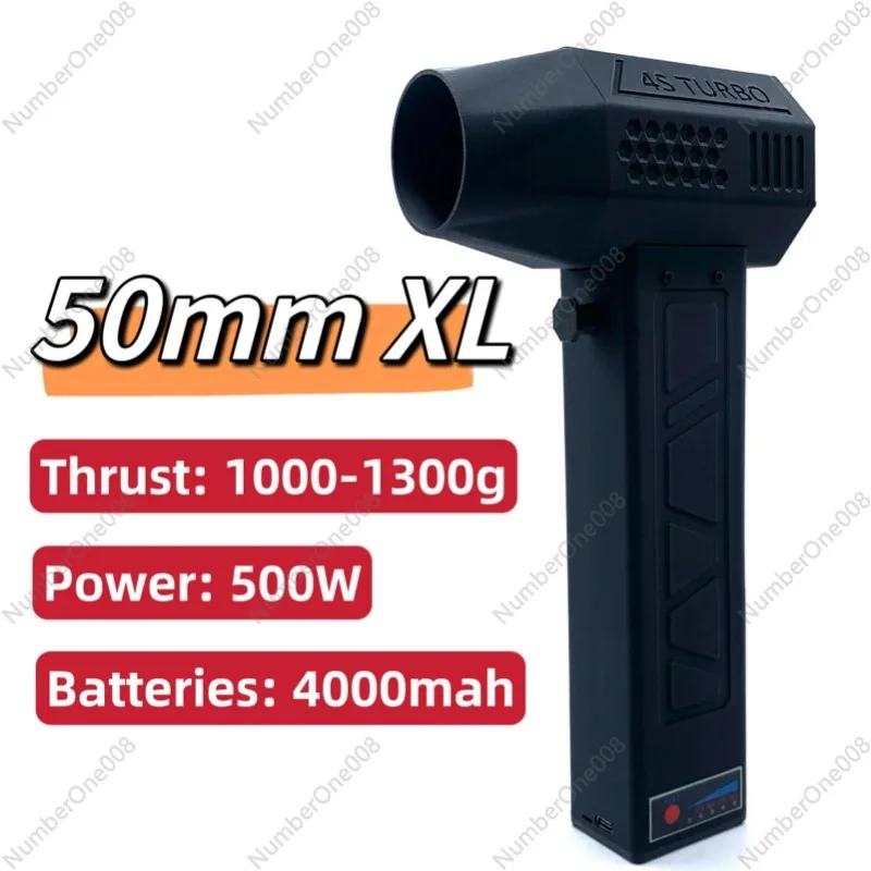 4S Turbofan 500W High Power Jet Fan 50mm Brushless Motor 1300g Thrust Handheld Dust Blower Adjustable Speed Powerful Air Blower