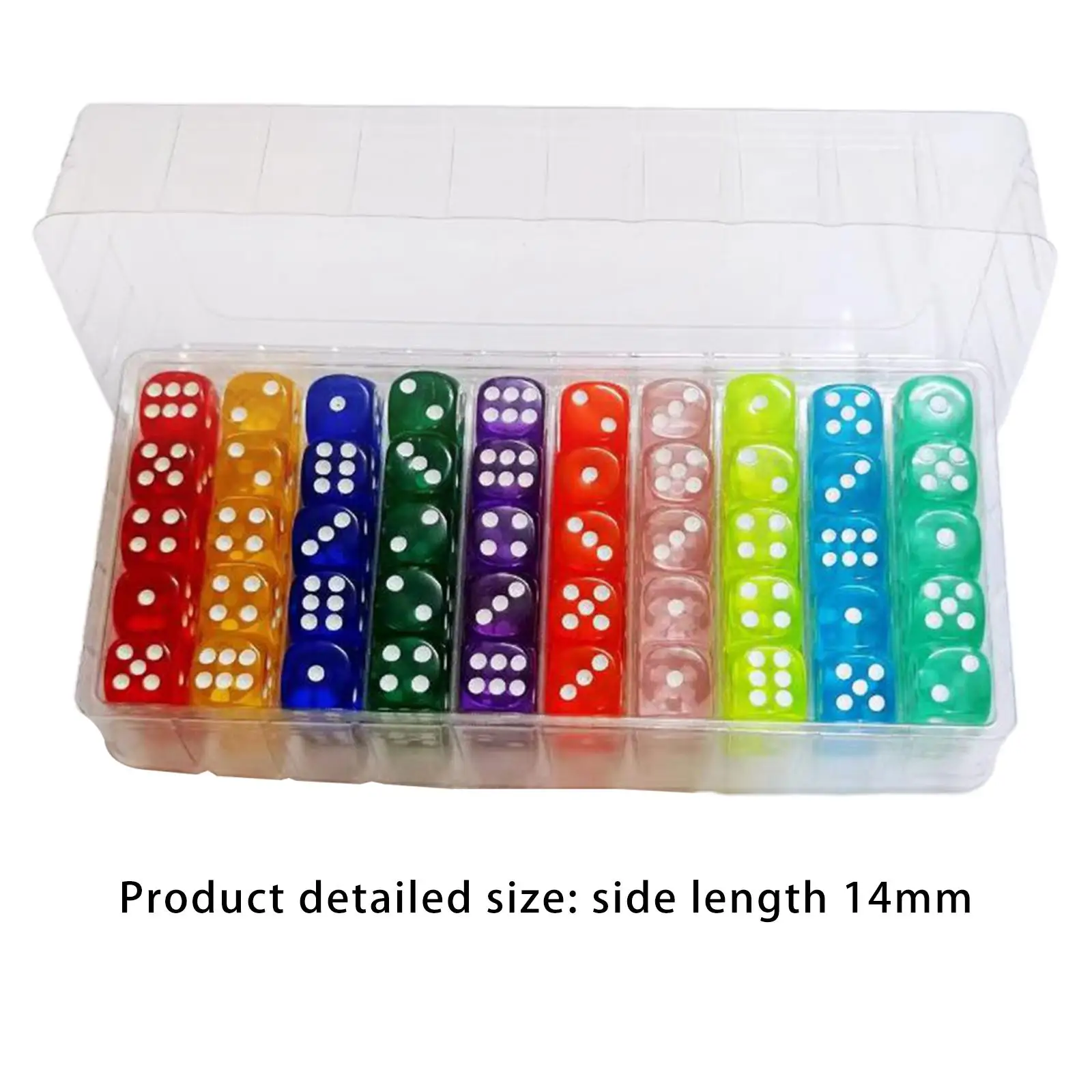 100 peças conjunto de dados de jogos de 6 lados dados acrílicos para jogos de tabuleiro ensino de matemática