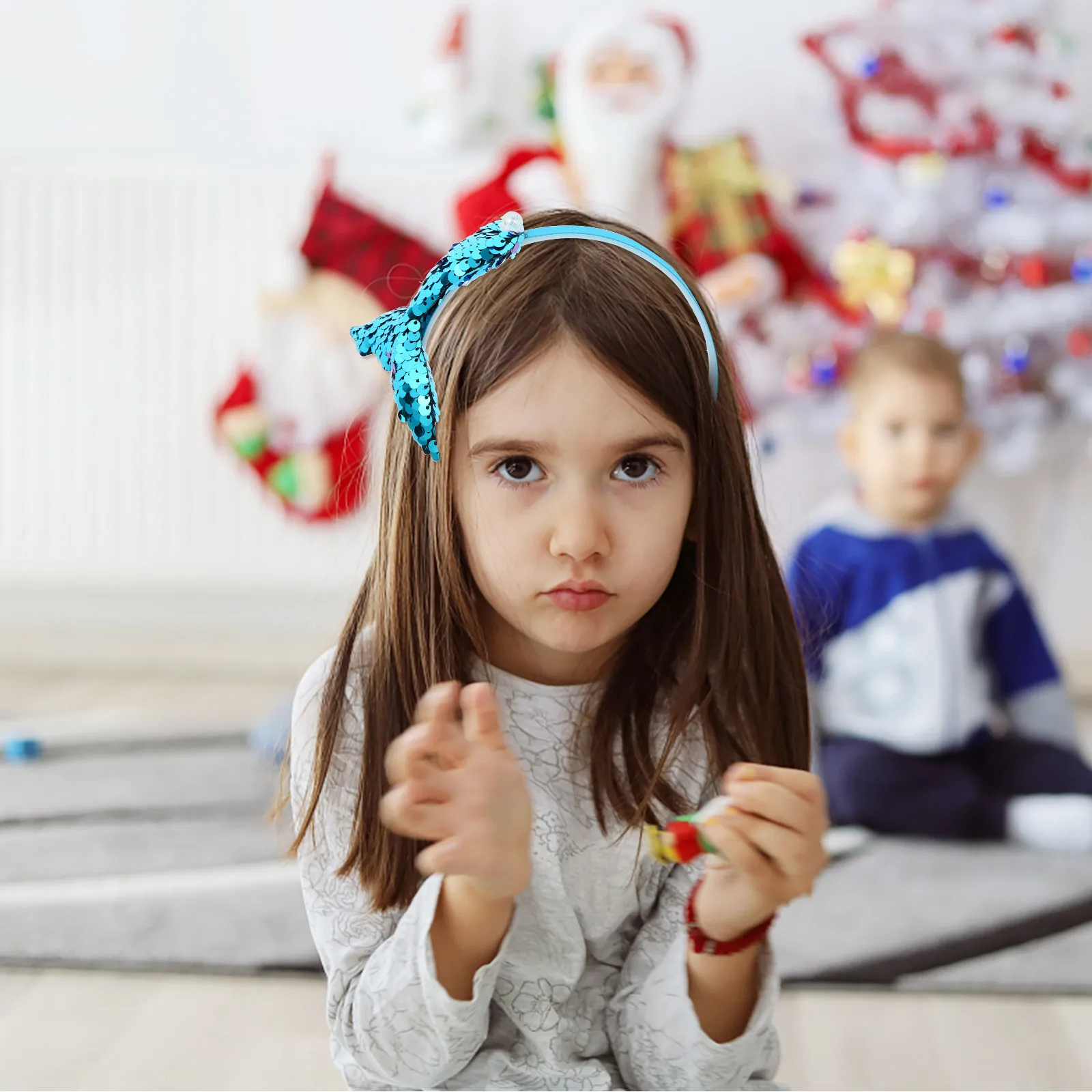 

6Pcs Mermaid Headband with Shiny Sequins One Size Fits Most Festival Party Prop Headdress Cosplay Photography Hair Hoop