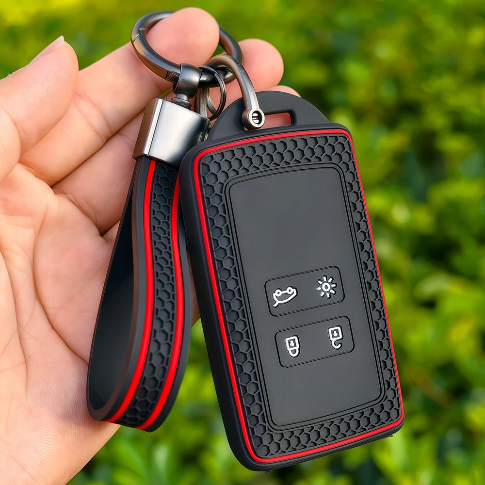 Silicone Key Case Cover FOB for Renault Austral Captur Arkana Koleos Zoe Scenic Dacia Sandero Duster Logan Jogger Kadjar Clio