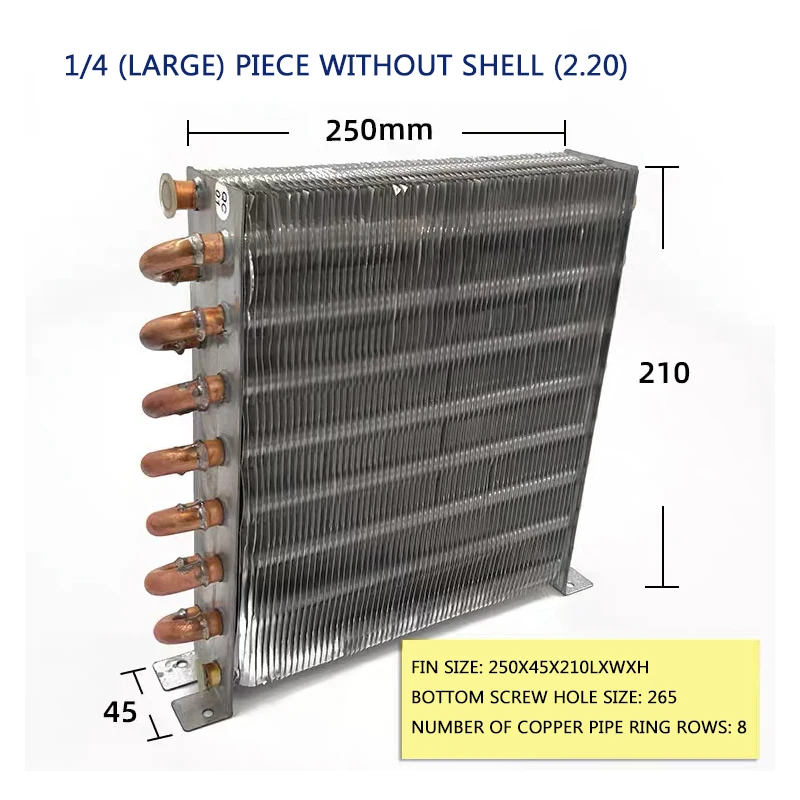 Imagem -02 - Condensador de Alumínio Refrigerado a ar Radiador de Tubo de Cobre Trocador de Calor sem Shell Condensador de Congelador