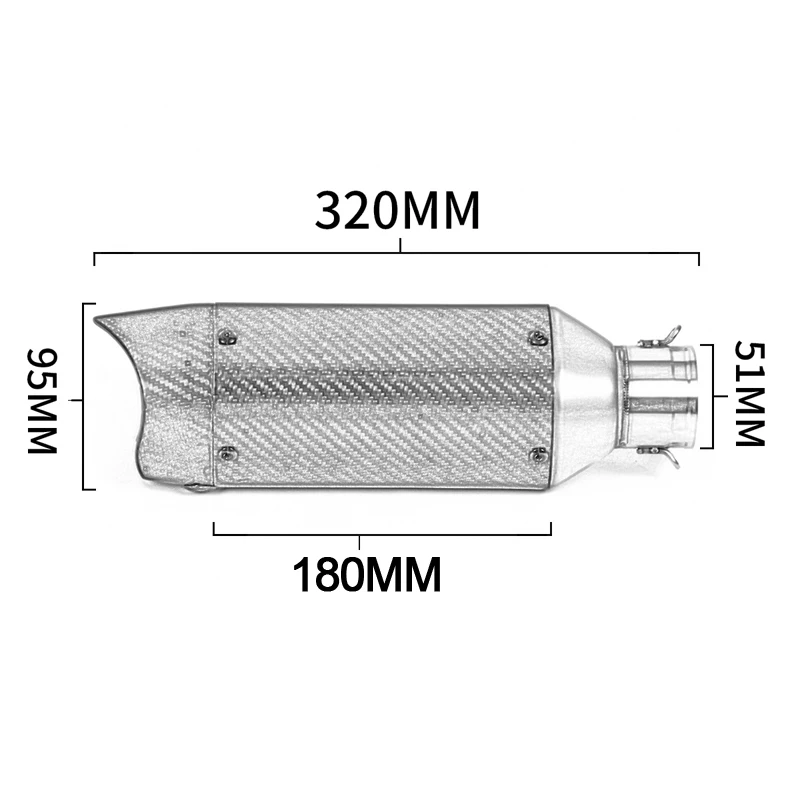 Universal 51mm Motorrad Auspuff Geändert Mit Original Marke Aufkleber DB Mörder Carbon faser Moto Flucht Für FZ6N FZ6