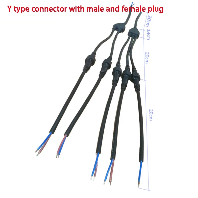 

IP67 Waterproof Y Splitter Connector Male Female Plug for Power Cable Network Lighting Outdoor Tee Waterproof Junction Box