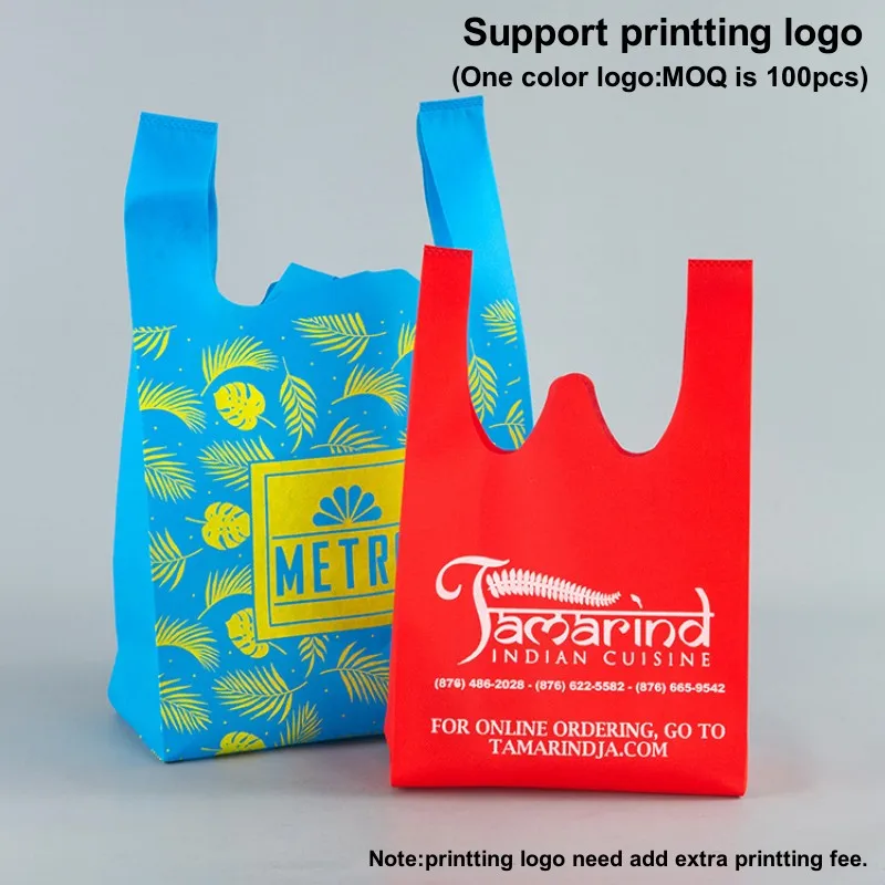 StoBag 20pcs Non-woven Shopping Tote Bags Cloth Color Eco-friendly Storage Handbag Reusable Large Pouches Custom Logo(Extra Fee)