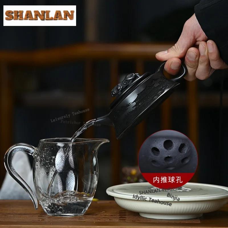 150ml Authentic Yixing Purple Clay Teapots Handmade Tiger Dragon Pot Raw Ore Stone Yellow Mud Kettle Zisha Tea Set Gifts Craft