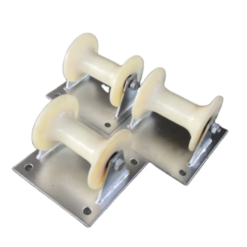 Triple Cable Block Pulley Cable Roller , Cable Reel Roller Guide Stand