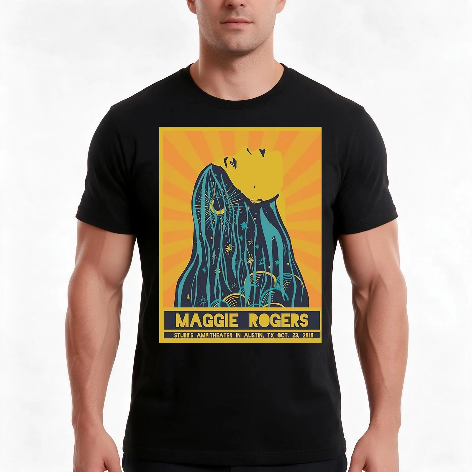 Maggie Rogers Concert Austin T-Shirt Summer Casual Cotton Tee Oversized Streetwear Tops Vintage Graphic Print 100% Cotton