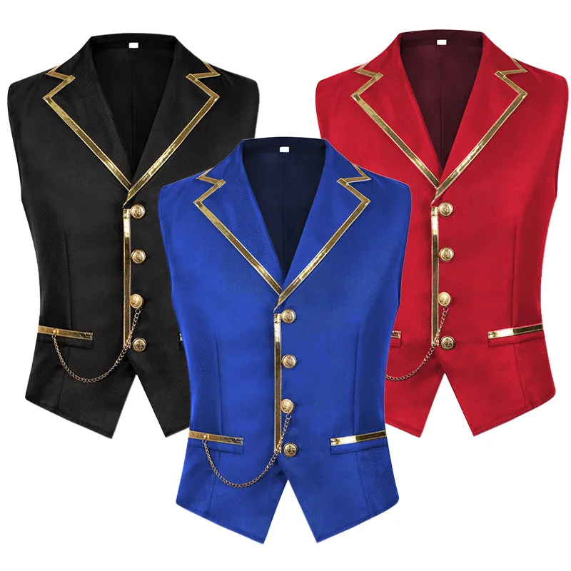 

New men's European and American fashion casual gentleman business British vest stage wear cosplay costumes