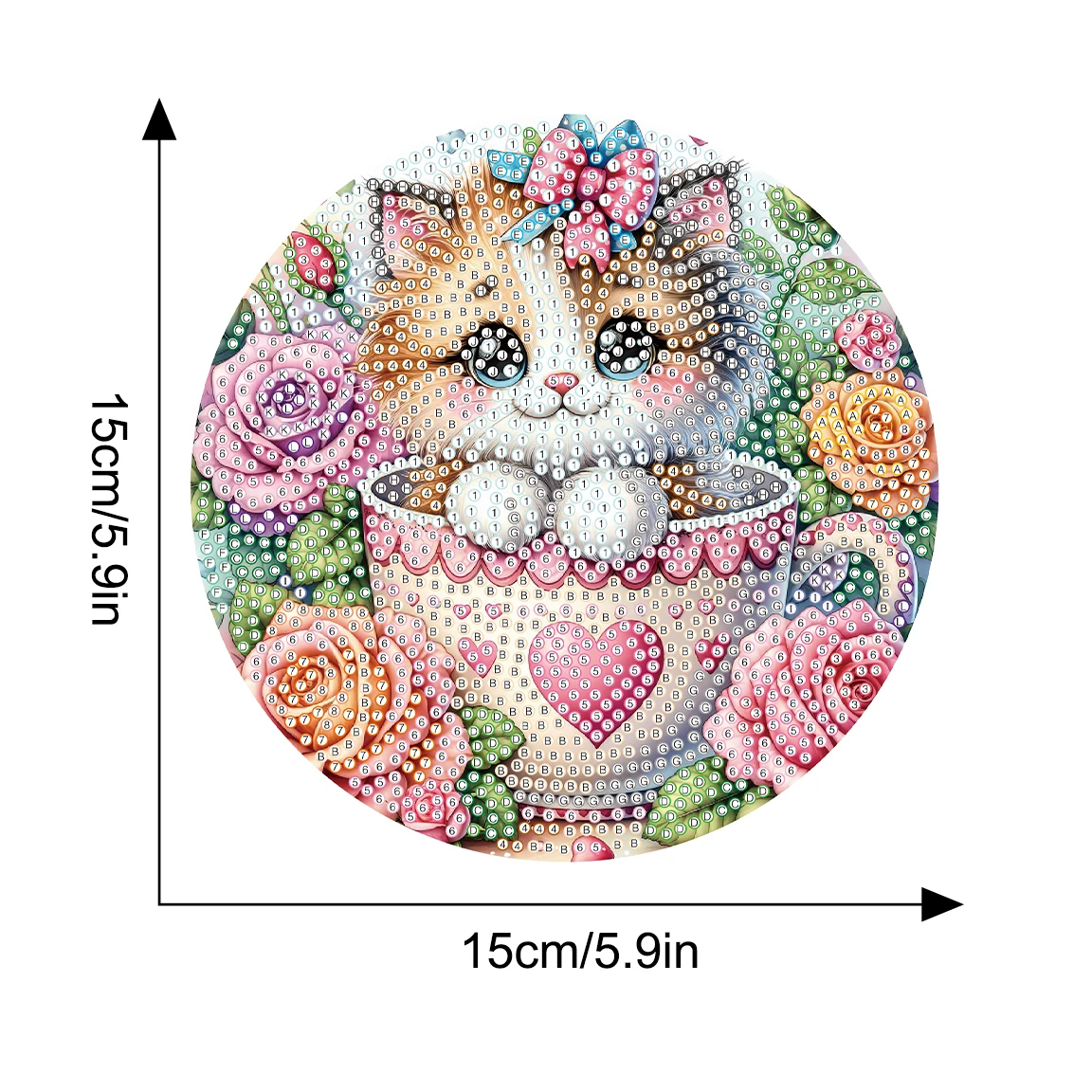 3Pcs Diamond Art Painting Placemat kits,Teacup animal Diamond Round Place mats Craft Table mat Table Kitchen for Home Decor Gift