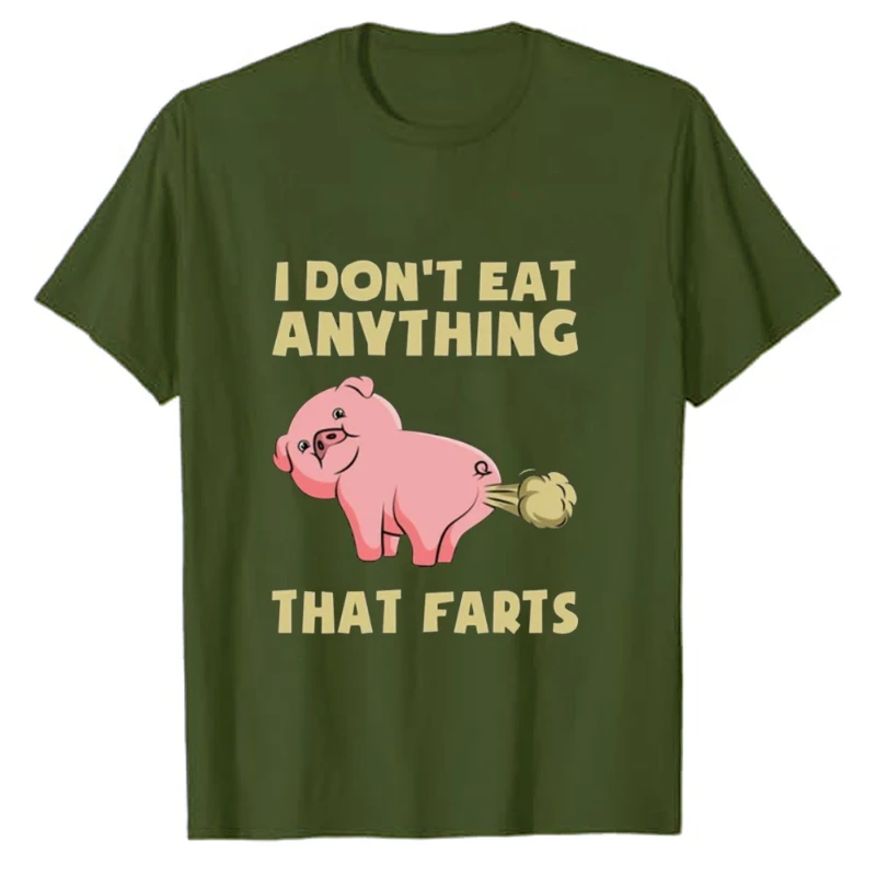 Eu não come nada que peido camiseta vegetariana fofa adorável porco rosa veganismo presente camisa de legumes frutaarismo porco unissex