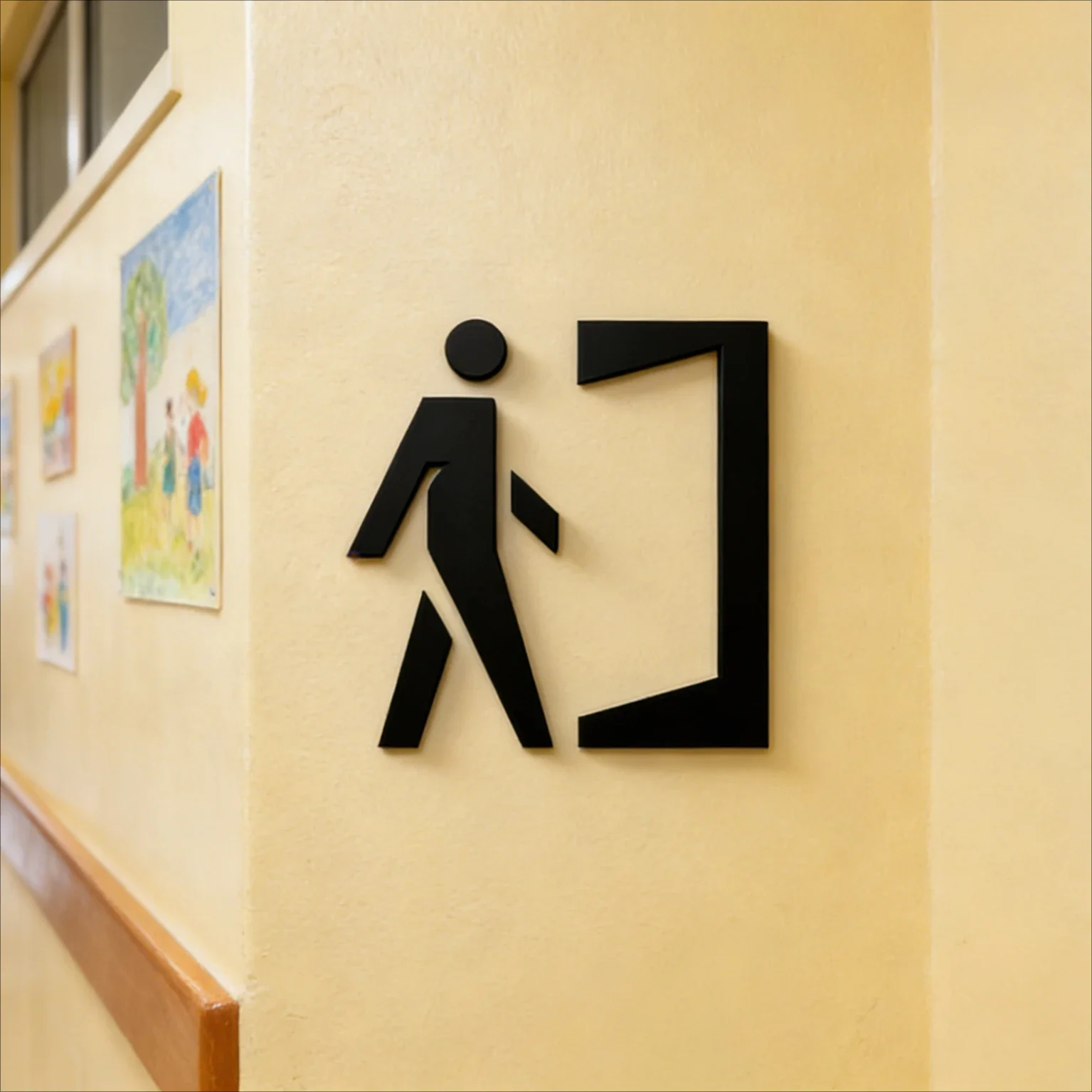 3D Acrylic Exit Sign Laser Cut Emergency Self-Adhesive Safety Door Plaque Sticker Decor for Home Office Shop Xmas Gift