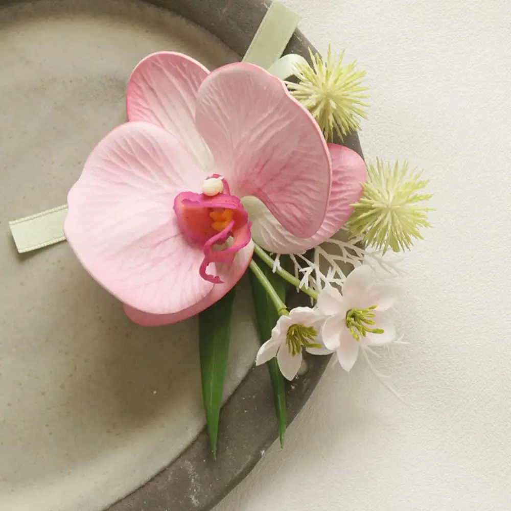 Butterfly Orchid Bridegroom-bride Corsage Fashionable Delicate Pearl Wrist Flower Artificial Flower Wedding Accessories - view 3