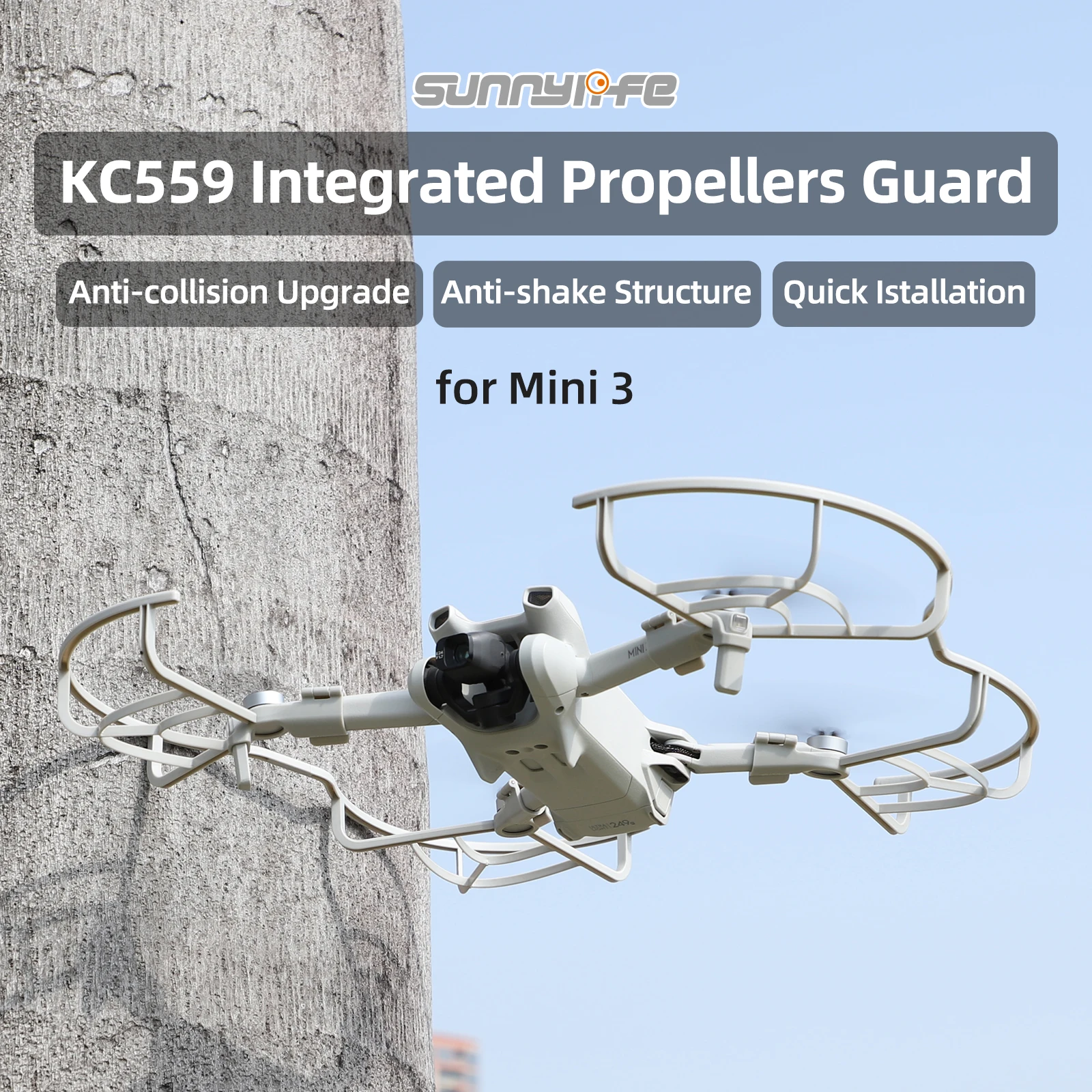 Sunnylife KC559 Integrated Propellers Guard Shielding Rings Quick Release Anti-Collision Props Protector Safe Ring for Mini 3