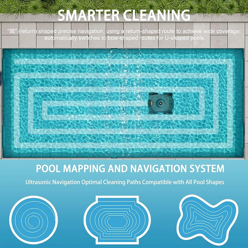 Cordless Wall Climbing Vacuum Cleaner Suction Swimming Pool Automatic Cleaner Robot