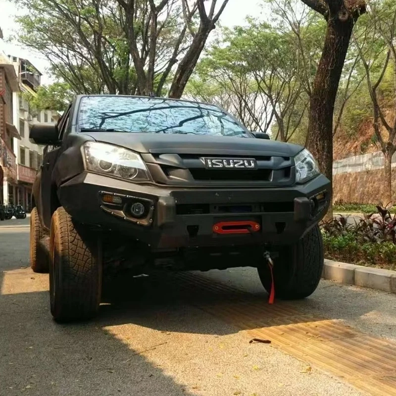 

2017 Dmax Front Bull bar 4x4 Offroad Steel Heavy Du ty Bumper Set Winch Bumper Kit with Guard Board and Led Lights