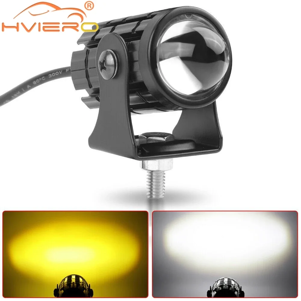 

1pcs Mini Motorcycle Light Led DRL Electric Front Laser Headlight ultra Bright Multi Spotlight Accessories Bicolor Driving Lamp
