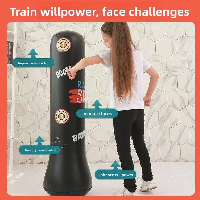 Children's Boxing Bag Unstable Toy Inflatable Standing Training Equipment for Punching Fitness Column Kids Play Equipment