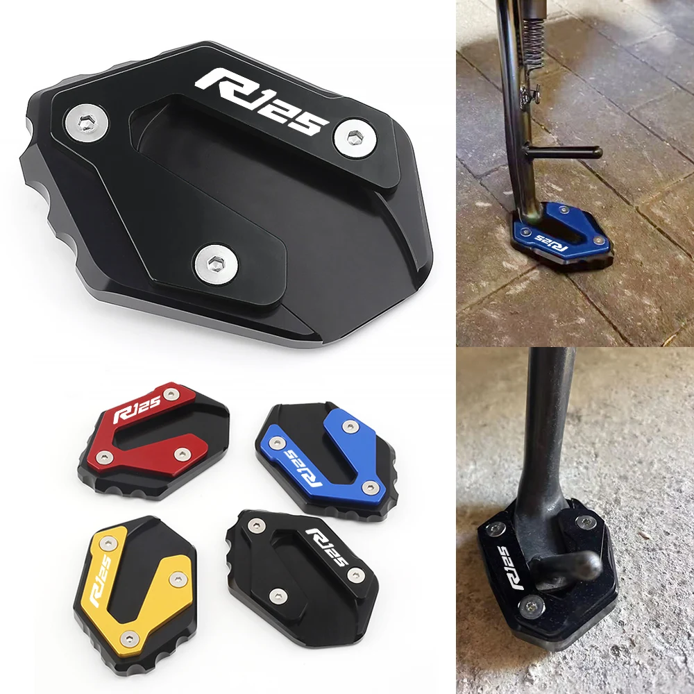 For Yamaha YZF R125 Yzfr125 CNC Aluminum Foot Side Stand Kickstand Enlarger Tire Valve Stem Cover Motorcycle Accessories