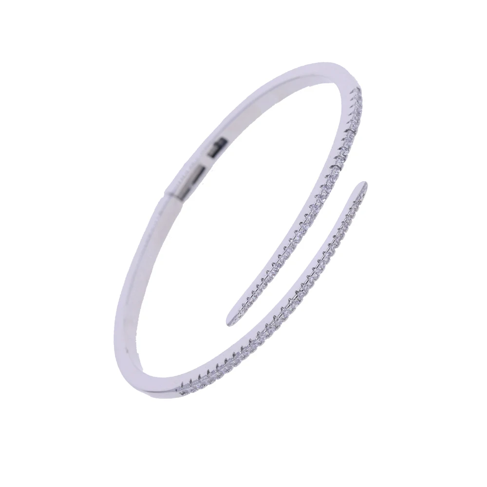 2026 Neues Klassisches Funkelndes Kubisches Zirkonium CZ Offenes Armband für Damen Modischer Beliebter Schmuck Geschenk für Party Hochzeit – Detail 3