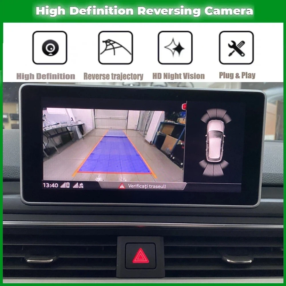 Canbus Dynamic Trajectory Rear Backup Reverse Camera For Audi A4L 2017 2018 2019 - 2021 accessories Plug & Play without coding