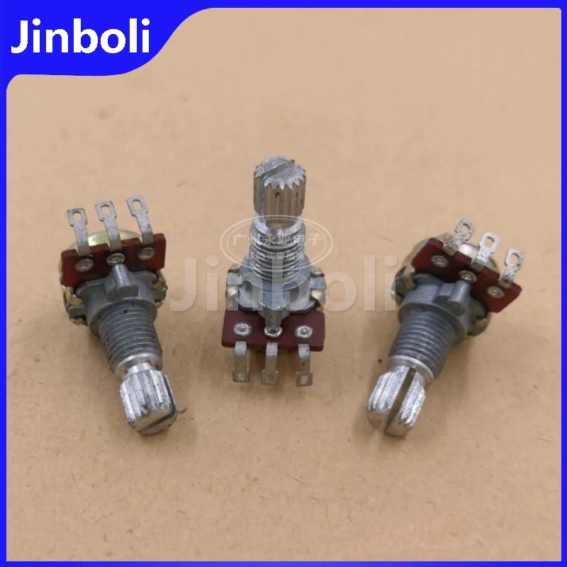 2PCS 12 Type 3Pins Single Rotary Potentiometer B5K B50K Amplifier Volume Adjustable Potentiometer Flower Shaft Length 15MM