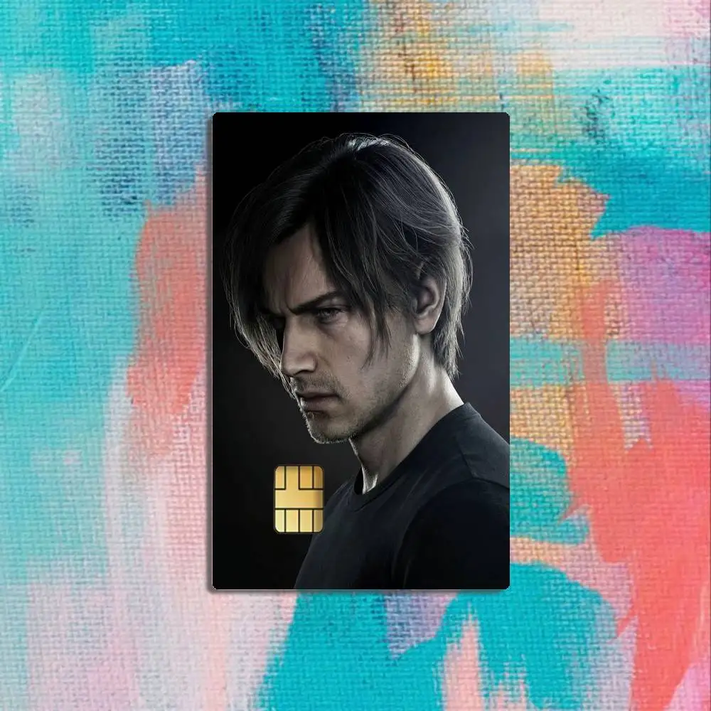 R-Resident Evil Leon 9 RE9 Credit Card 4PCS Anti-scratch Waterproof Stickers for Bank Debit Decorative Protection