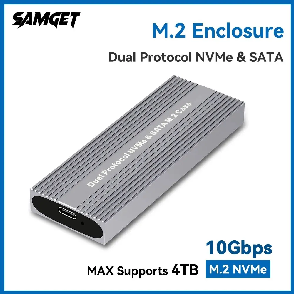 Samget M2 Ssd Case M.2 Nvme Sata Ssd Behuizing Adapter 10Gbps Usb 3.2 Gen2 Usb C Externe Behuizing Ondersteunt M En B & M Sleutels