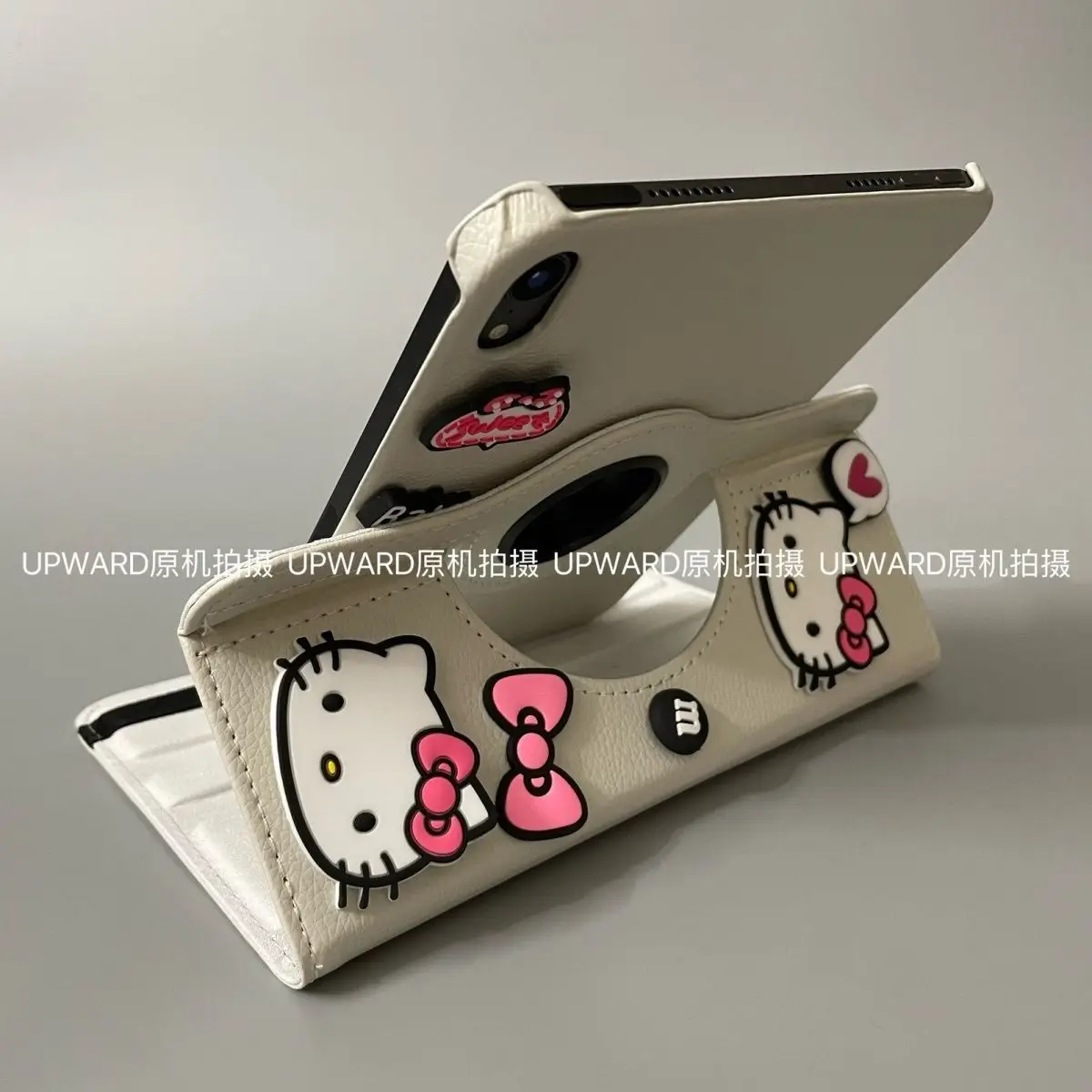 Hello Kitty 3d Rotate Leather Case IPad Air 5 Protective Case 10.2 Apple Air5 4 3 2 Tablet Set Kawaii Bracket Daily Necessities