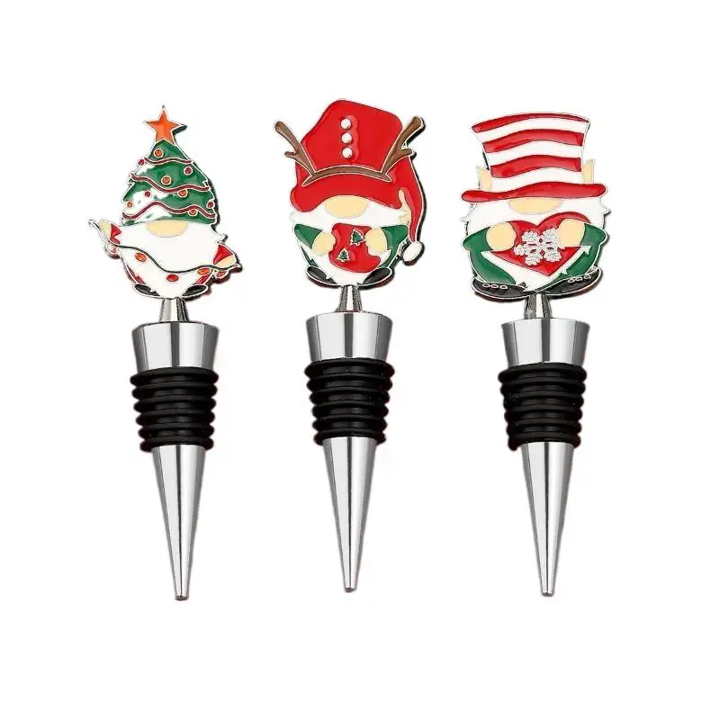 NEW Zinc Alloy Christmas Series Snowman Shape Wine Stopper Fresh Keeping For Wine Champagne Bar Party Accessories