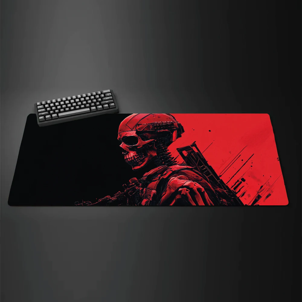 XXL Sniper Gun Mouse Pad Red Background Office Mat Large Computer Game Home Desk Pads Anti-Slip Gaming Keyboard Long Table Mats