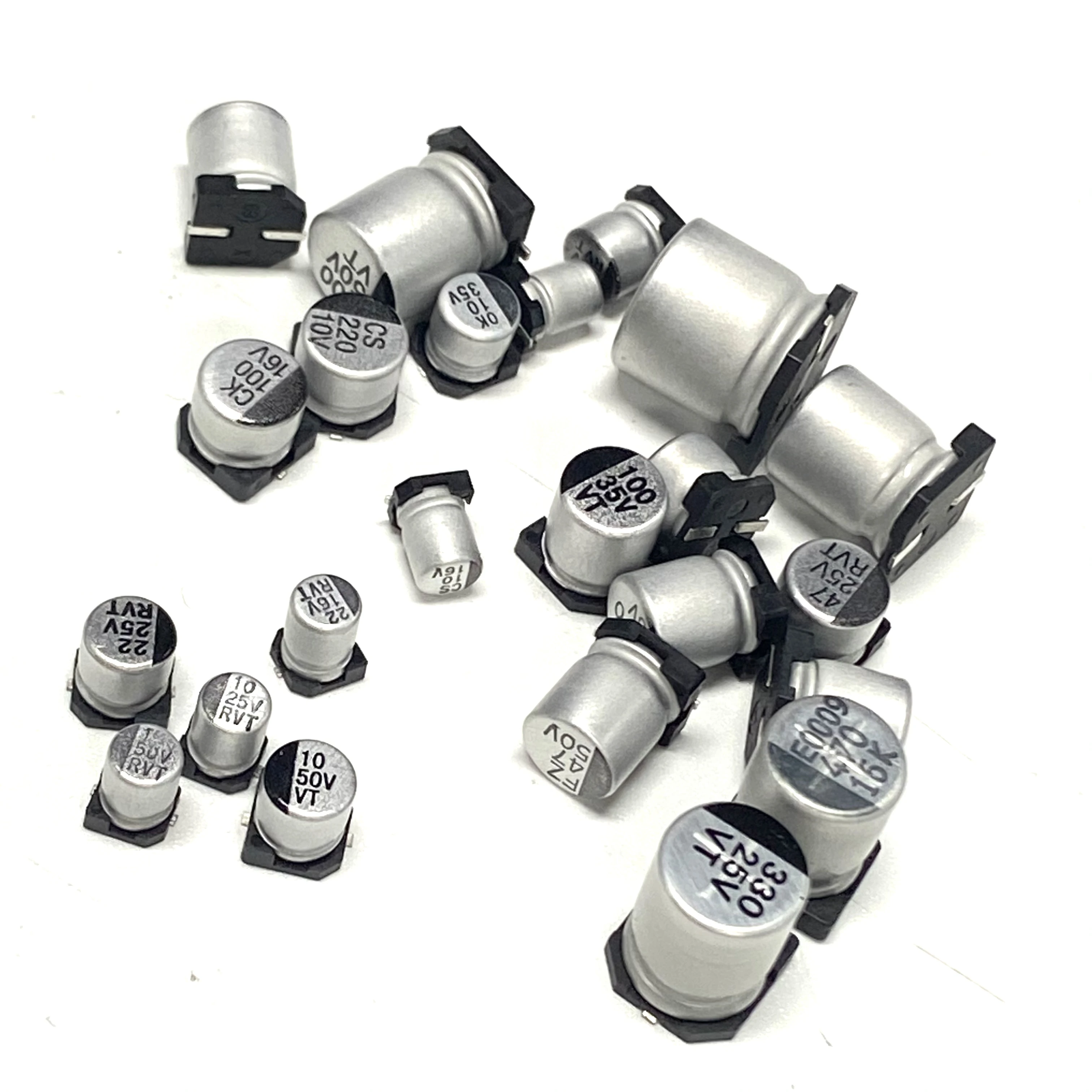 10 stks/partij Smd Aluminium Elektrolytische Condensator 50v 25v 16v 6v 35v 1000uf 10uf 220uf 47uf 220uf