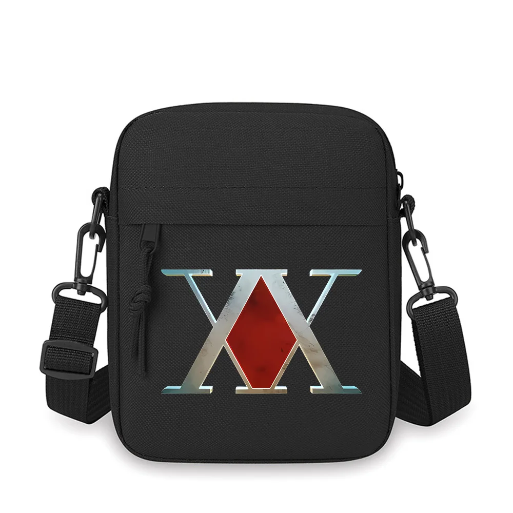 Two letter X red diamond hunter symbol Men Crossbody Bag Single Shoulder Women Cartoon Anime Film Printing Design Unisex