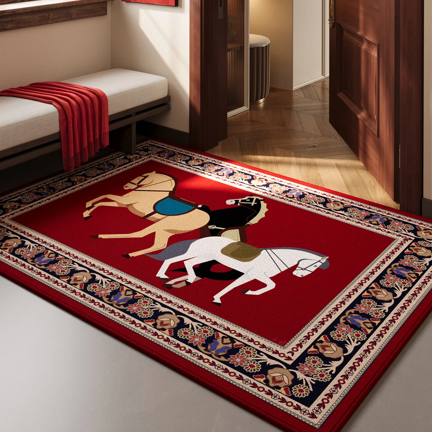 

Новогодний праздничный входной коврик, домашний противоскользящий ковер, год дизайна, дверной коврик, домашний входной коврик, нескользящий