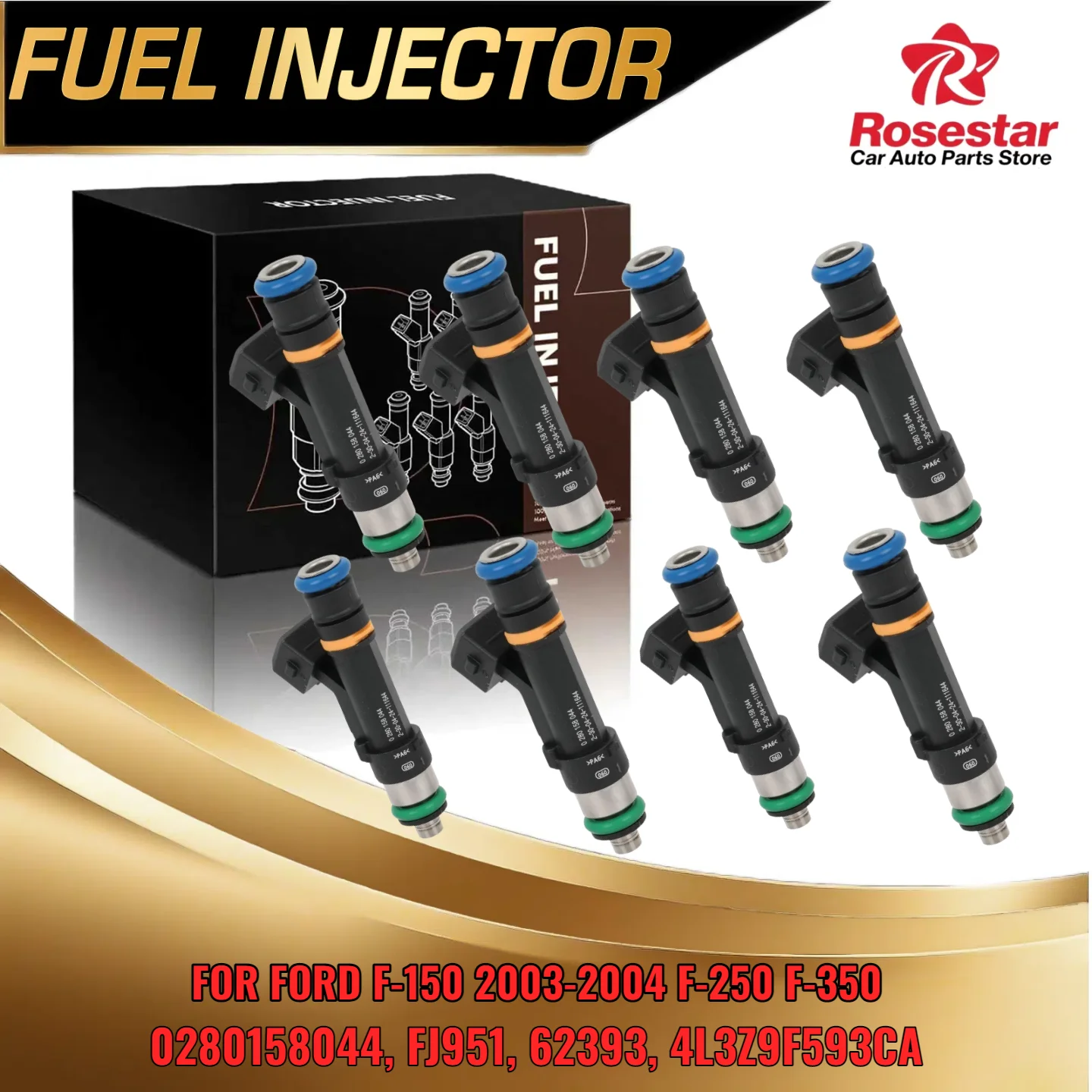 

8 PCS Fuel Injector for Ford F150 2003 F250 F350 Super Duty 5 4L V8 Replace 0280158044 FJ951 62393