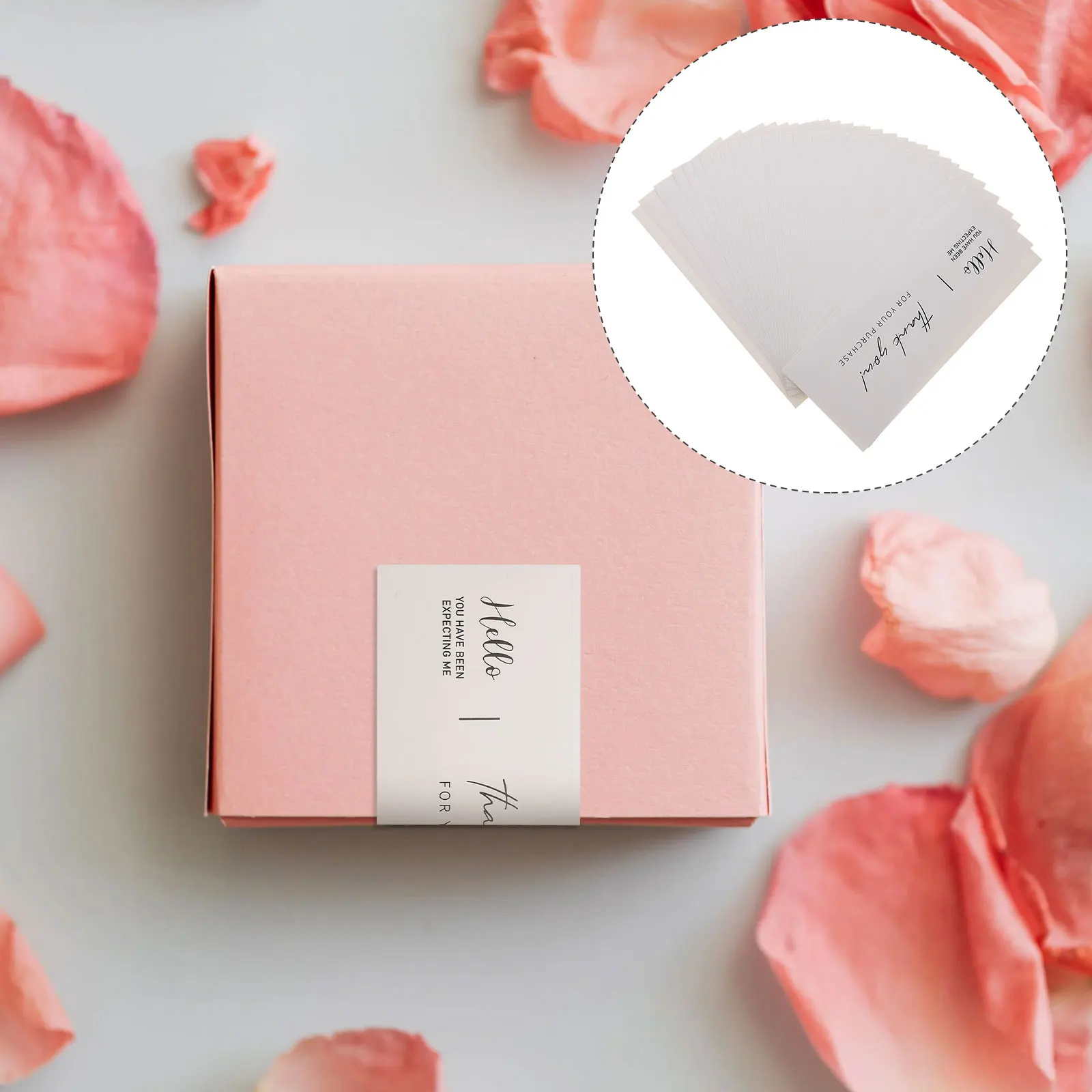 

50 Pcs Gift Box Sealing Stickers Self-adhesive Coated Paper Rectangular Box Label Adhesive Sticker Wrapping Stickers