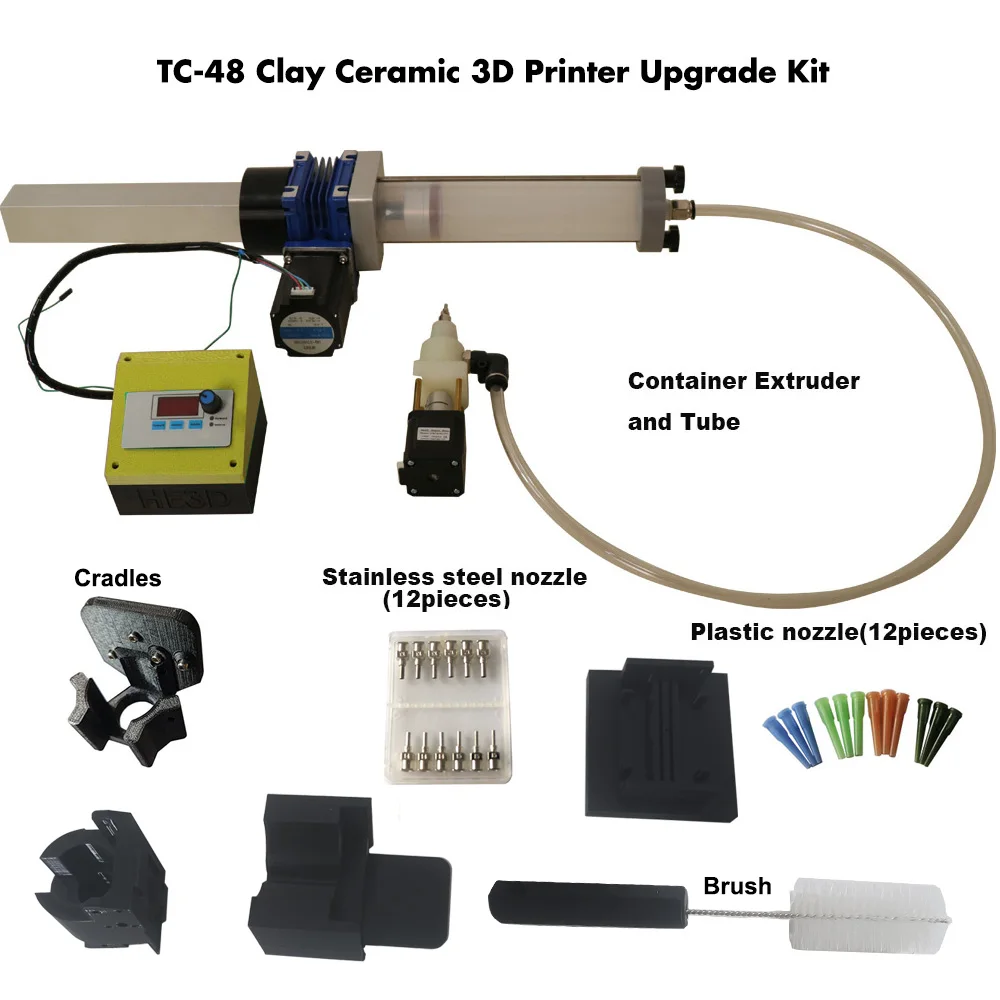 Ceramic 3D printer, clay printer, large-size automatic leveling DIY kit, Clay 3D printer extruder screw driven extrusion