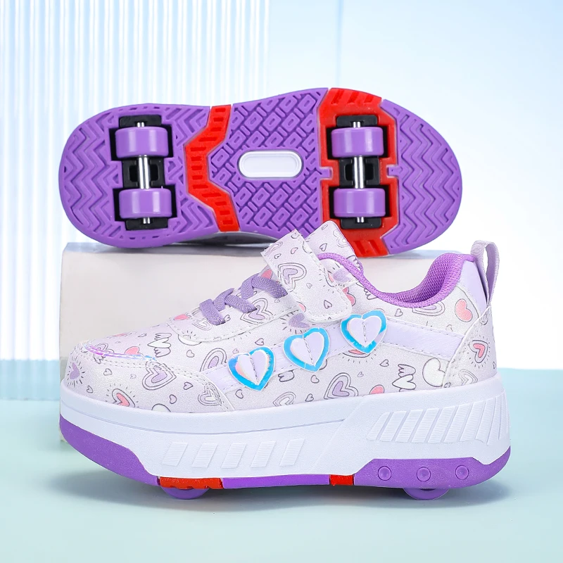 

Детские каблуки с подсветкой: невидимые роликовые туфли на 4 колесах для девочек, мальчиков и студентов