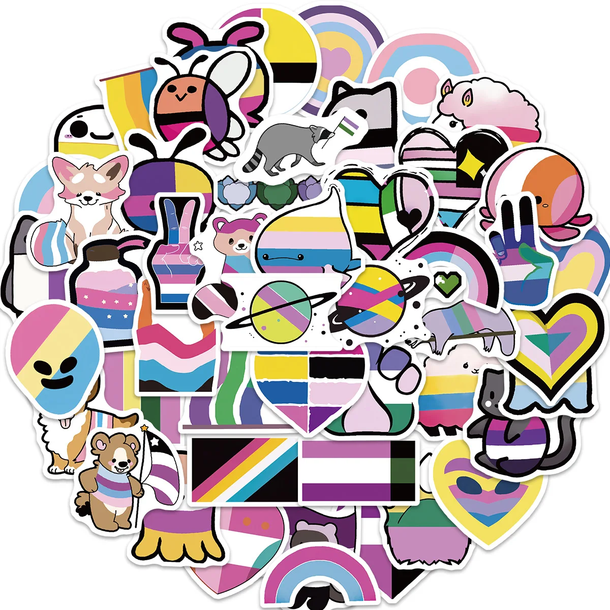 

50PCS Rainbow Mixed Color Graffiti Stickers for DIY Luggage Laptop Skateboard Motorcycle Bicycle Stickers