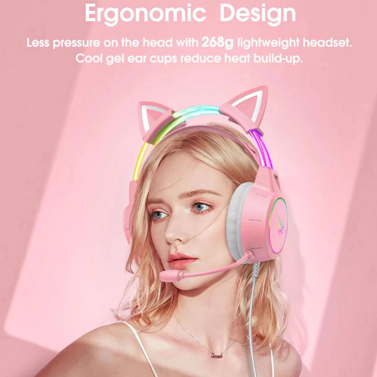 ل ONIKUMA X15 Pro سماعة الألعاب السلكية هيئة التصنيع العسكري إلغاء الضوضاء غامرة سماعة الألعاب مريح مع ضوء RGB الديناميكي للكمبيوتر #3