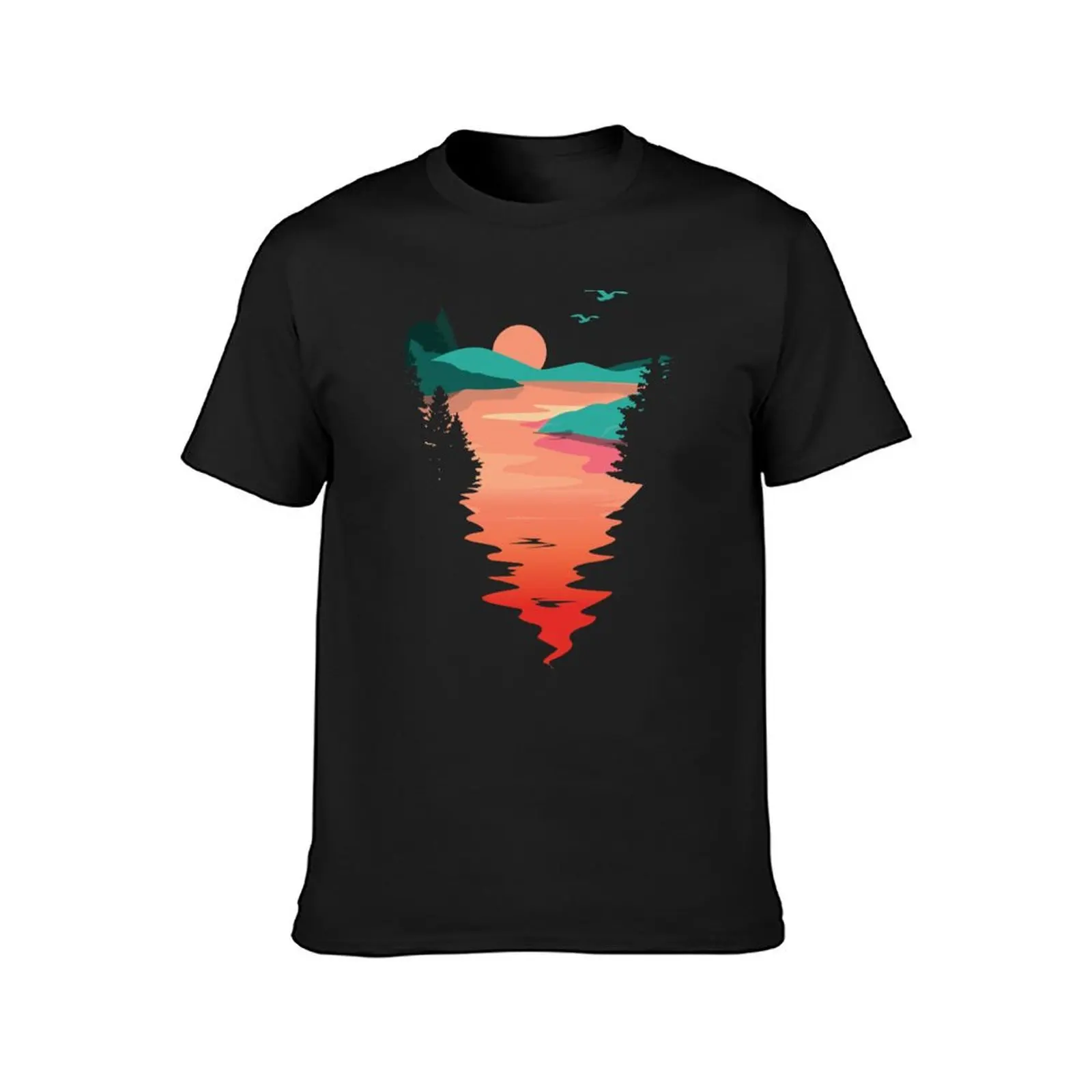 Beautiful River Flow T-Shirt quick drying funnys blanks mens clothes