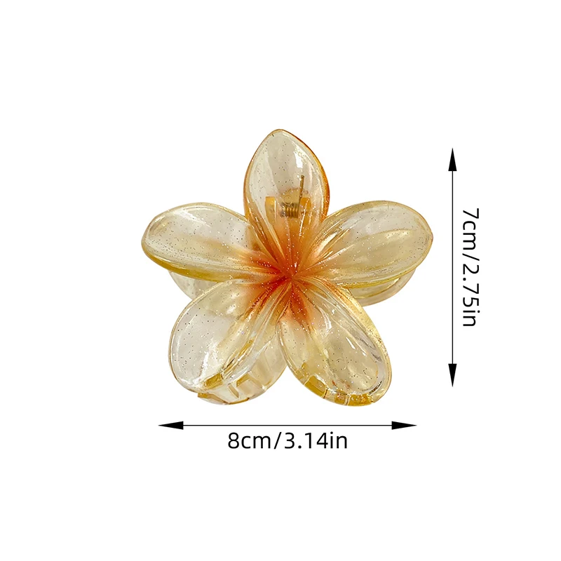 New Fashion Sparkling Flower Claw Clip for Women Transparent Sweet Ponytail Shark Clip Versatile Girl Hair Accessories