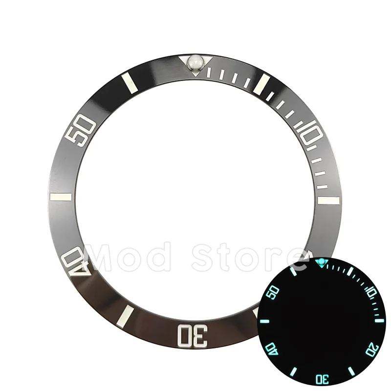 [Sloped] 38mm BGW9 Lume SUB Style Ceramic Bezel Insert Fit For SKX007/SKX009 Blue Lume