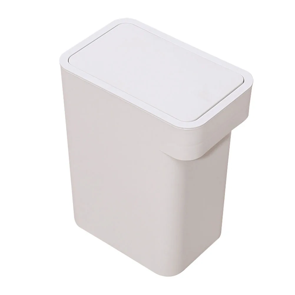 

Press Type Trash Can With Lid Pp Material For Kitchen Bedroom Bathroom Office Home Use Push-Type Garbage Container