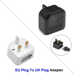 European Euro EU 2 Pin to UK British 3 Pin Plug Power Socket With 5A Fuse Travel Plug Adapter Converter AC Power Cord Outlet