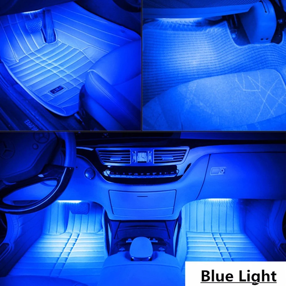 Barra de luces Led automotrices para coche, luz de pie de estado de ánimo Universal, encendedor de cigarrillos, lámpara de atmósfera decorativa USB,