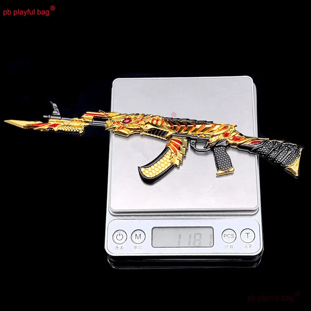 21 سنتيمتر AK47 سبيكة نموذج لعبة معدنية بندقية قلادة المفاتيح حلقة رئيسية بندقية الديكور الحرف لعبة عمل الشكل الاطفال الهدايا ZG398