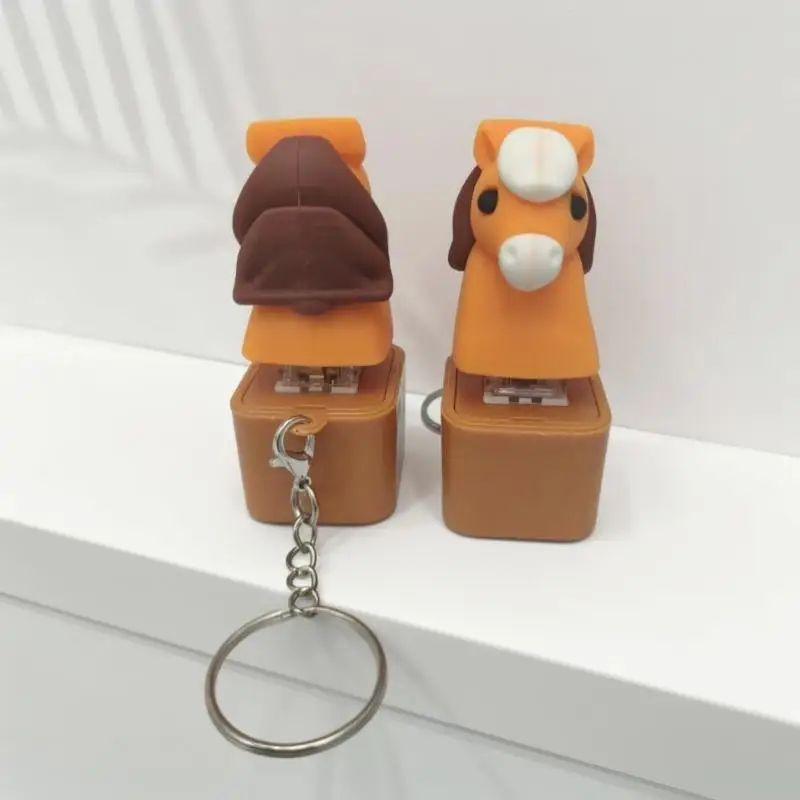 Rechargeable Fidget Button Key Chain Sounding Glowing Horse Animal Keycap Clicky Portable Sound Light Key Ring Office Fun