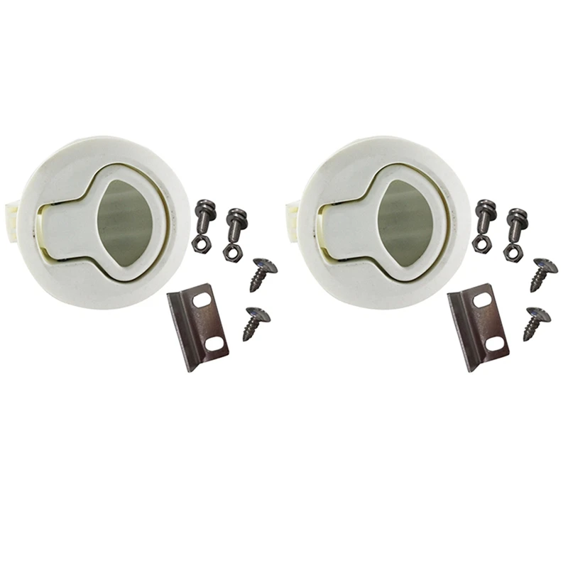 2X Latch Hatch Round Pull Latchlatch Flush Pull For1/4 Door Boat Deck Hatch RV Drawers Cabinet Yacht