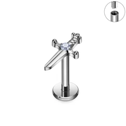 G23 Titanium Piercing Labret Lip ASTM F136 Body Jewelry stud earrings for women 16G CZ Stone Spiral Tragus Cartilage earrings