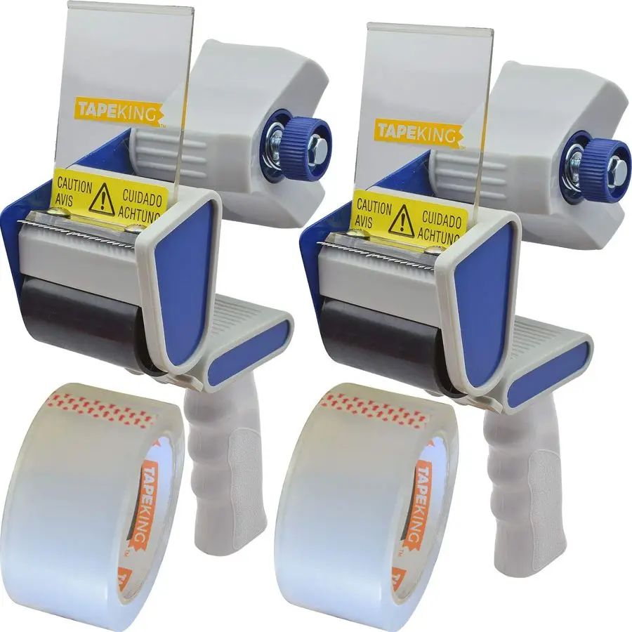 

Packing Tape Dispenser Gun Handheld Tape Gun with 2 Bonus Clear Packaging Tape 2 Inch Wide Shipping Tape for Sealing, Storing, a